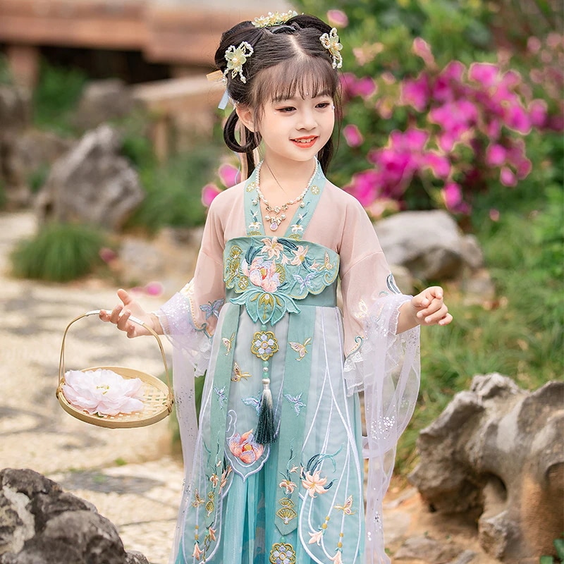 子供の漢服古女超仙飄逸小女孩ワンピース女孩公演服 子供の漢服古女超仙飄逸小女孩ワンピース女孩公演服