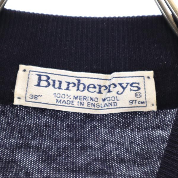 バーバリーズ 英国製 ウール 長袖 セーター 38 ネイビー系 Burberrys ニット レディース バーバリーズ 英国製 ウール 長袖 セーター 38 ネイビー系 Burberrys ニット レディース