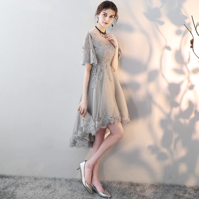 大きいサイズのイブニングドレスの女性は薄くて肉を覆う花嫁介添人ドレス宴会小さな短い小さなニッチな高級ドレス秋