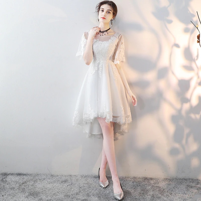 大きいサイズのイブニングドレスの女性は薄くて肉を覆う花嫁介添人ドレス宴会小さな短い小さなニッチな高級ドレス秋