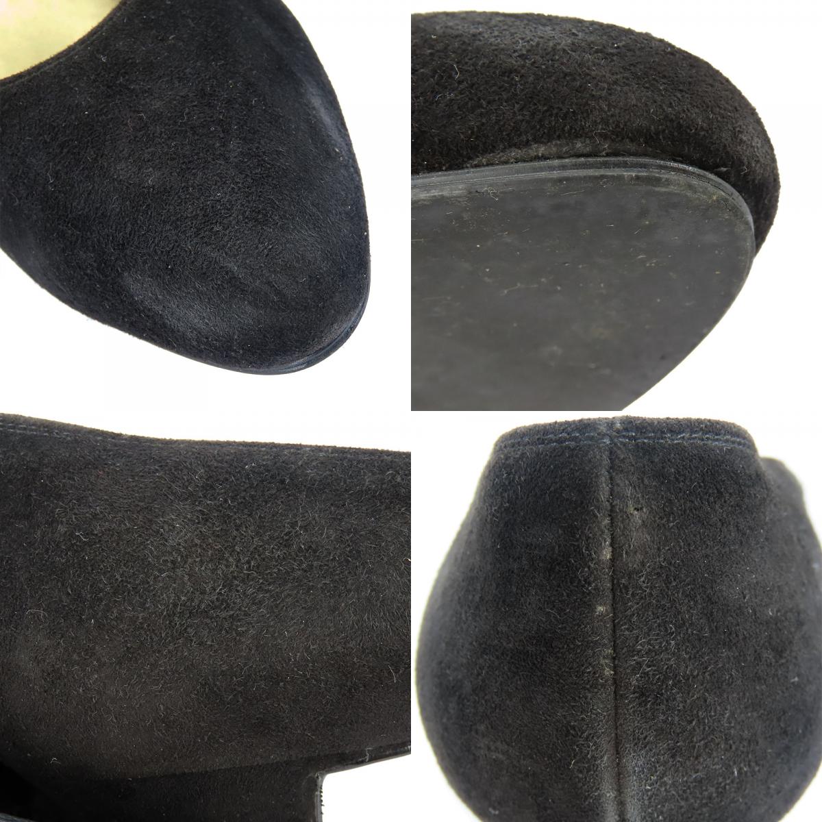 中古 パンプス 36 1/2 スウェード ブラック JPサイズ約23～23.5cm ヒール約6cm シューズ 靴 レディース 女性
