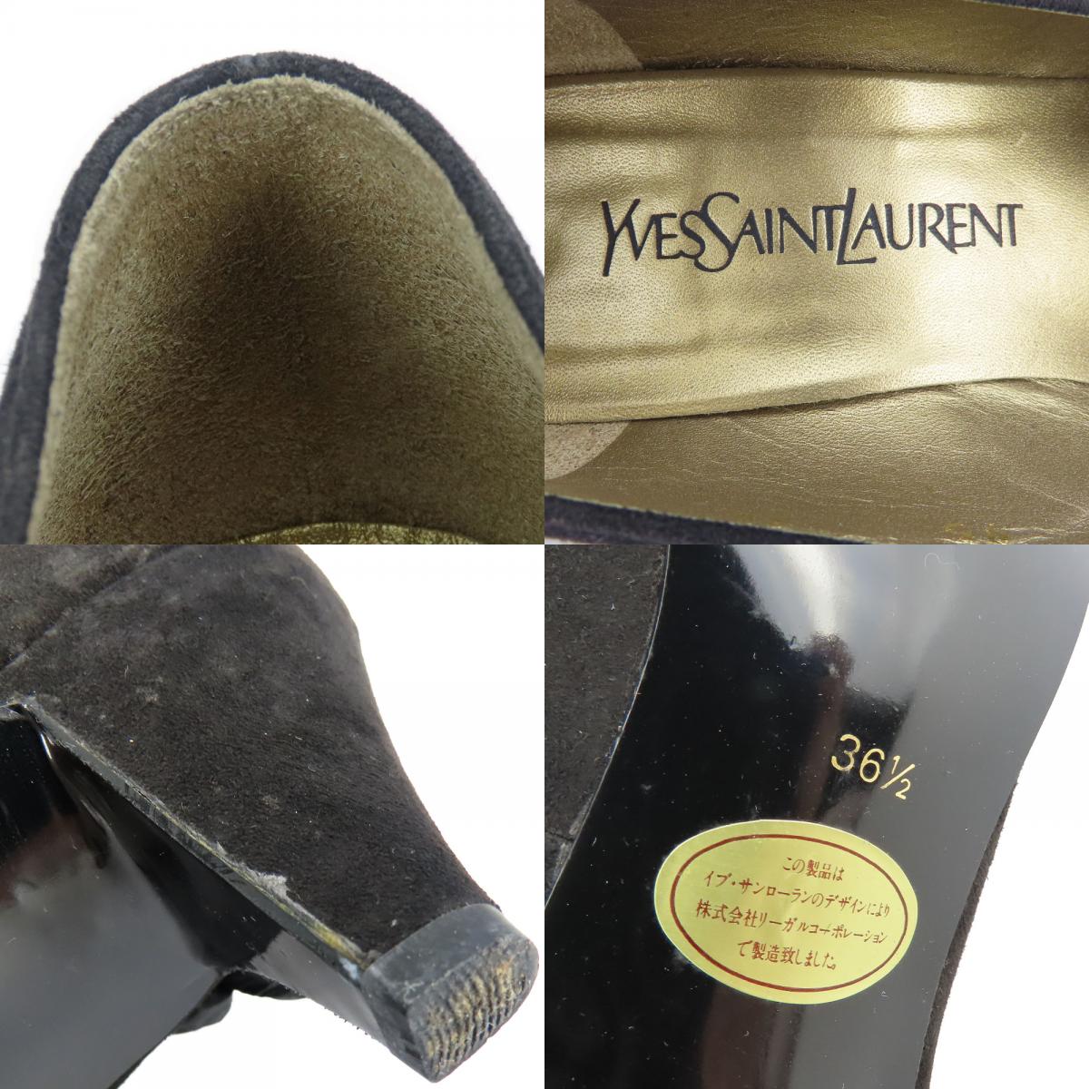 中古 パンプス 36 1/2 スウェード ブラック JPサイズ約23～23.5cm ヒール約6cm シューズ 靴 レディース 女性