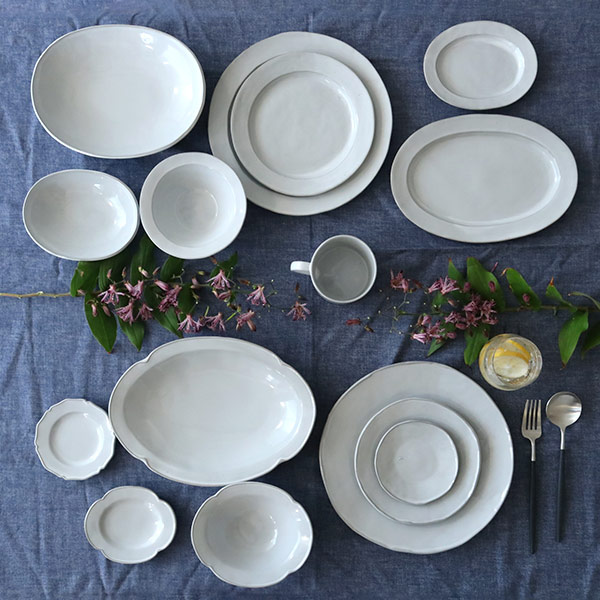 プレート 26cm リム Calin 皿 洋食器 陶器 日本製 同色3枚セット （ お皿 電子レンジ