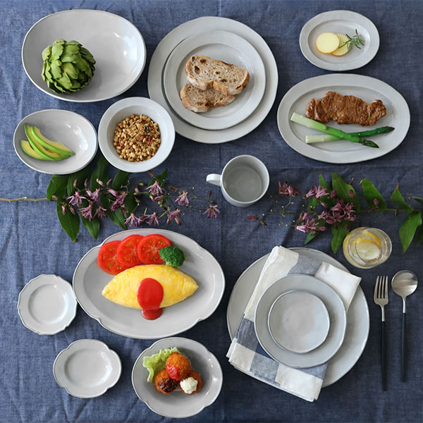 プレート 26cm リム Calin 皿 洋食器 陶器 日本製 同色3枚セット （ お皿 電子レンジ