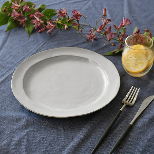 プレート 26cm リム Calin 皿 洋食器 陶器 日本製 同色3枚セット （ お皿 電子レンジ