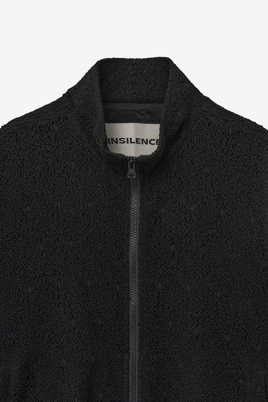 【INSILENCE】 LACE ZIP-UP JUMPER : BLACK