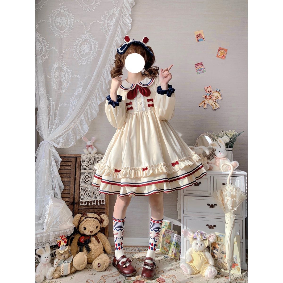 ロリータスカート バニーアイスクリームロリータ 秋冬刺繍 甘くて可愛い ロリータスカート バニーアイスクリームロリータ 秋冬刺繍 甘くて可愛い
