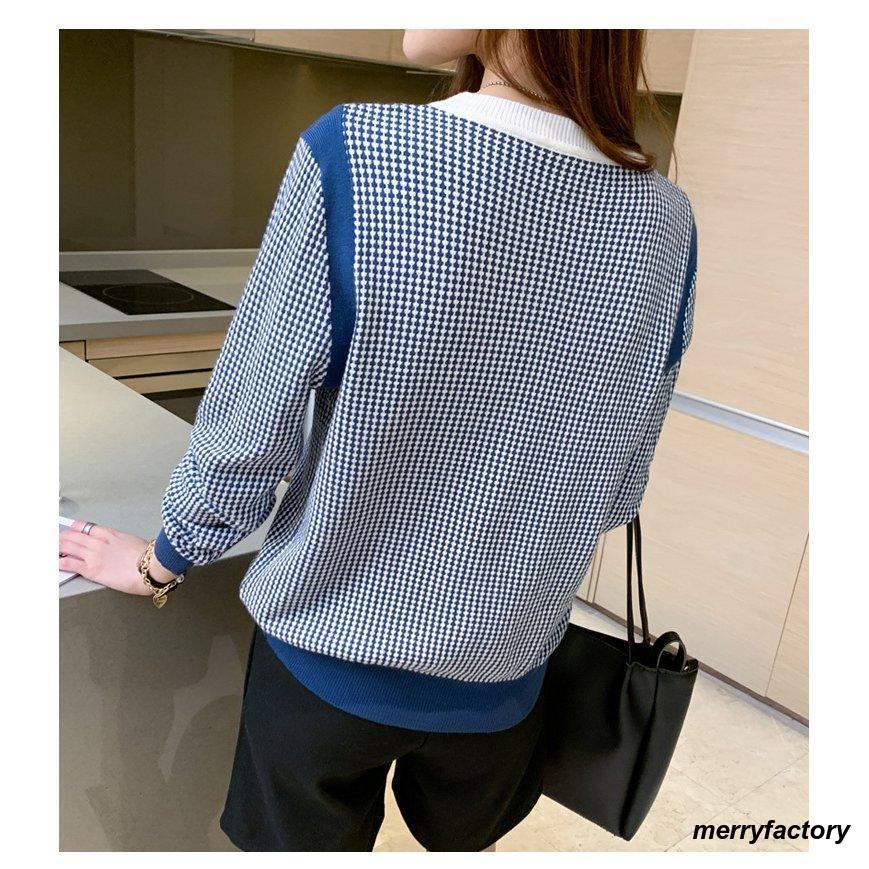 セーター レディース ニットセーター 長袖 ス レディース チェック柄 プルオーバー サマーニット 大きいサイズ 体型カバー お洒落 重ね着