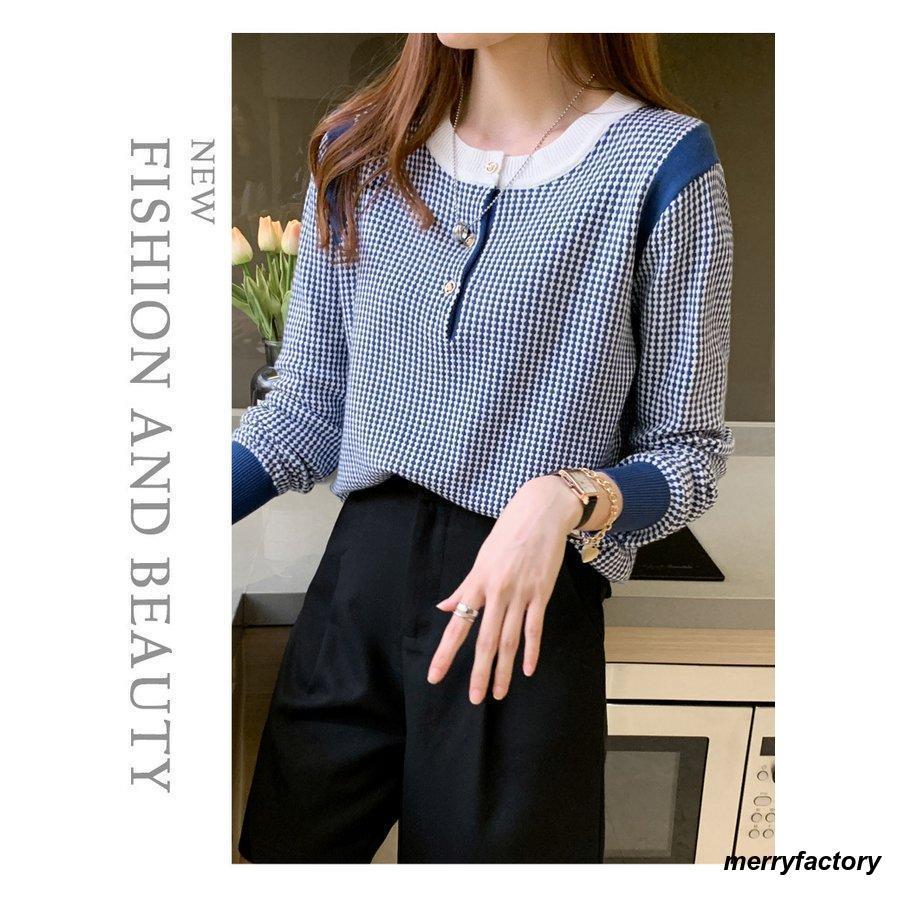 セーター レディース ニットセーター 長袖 ス レディース チェック柄 プルオーバー サマーニット 大きいサイズ 体型カバー お洒落 重ね着