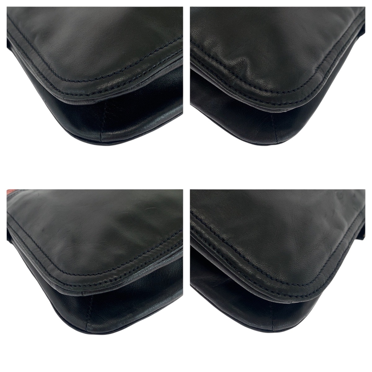 美品 三角ロゴプレート 男女兼用 ブラック オレンジ シルバー金具 レザー クラッチバッグ セカンドバッグ レディース 503535 美品 三角ロゴプレート 男女兼用 ブラック オレンジ シルバー金具 レザー クラッチバッグ セカンドバッグ レディース 503535