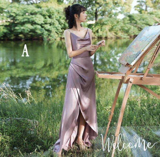 ブライズメイド レディースドレス グリーン パープル 2色 ロングワンピース キャミソールワンピース ノースリーブ 無地 かわいい 結婚式 音楽会 舞台 発表会 ファスナー 4タイプ 20代 30代 ブライズメイド レディースドレス グリーン パープル 2色 ロングワンピース キャミソールワンピース ノースリーブ 無地 かわいい 結婚式 音楽会 舞台 発表会 ファスナー 4タイプ 20代 30代