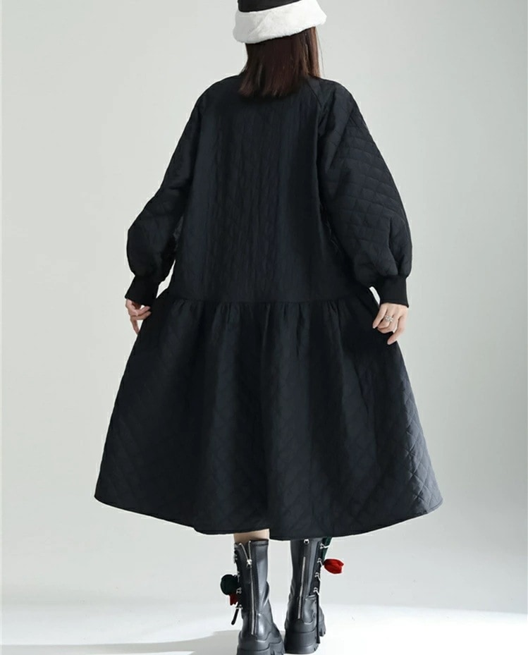 期間限定上質! キルティング ワンピース ロング丈 レディース 冬用服 真冬用 厚手 キルトニット 中綿 ゆったり 長袖 セミフォーマル服 Aライン 大きいフレア 着痩せ ミモレ丈 大きいサイズ Uネ 期間限定上質! キルティング ワンピース ロング丈 レディース 冬用服 真冬用 厚手 キルトニット 中綿 ゆったり 長袖 セミフォーマル服 Aライン 大きいフレア 着痩せ ミモレ丈 大きいサイズ Uネ