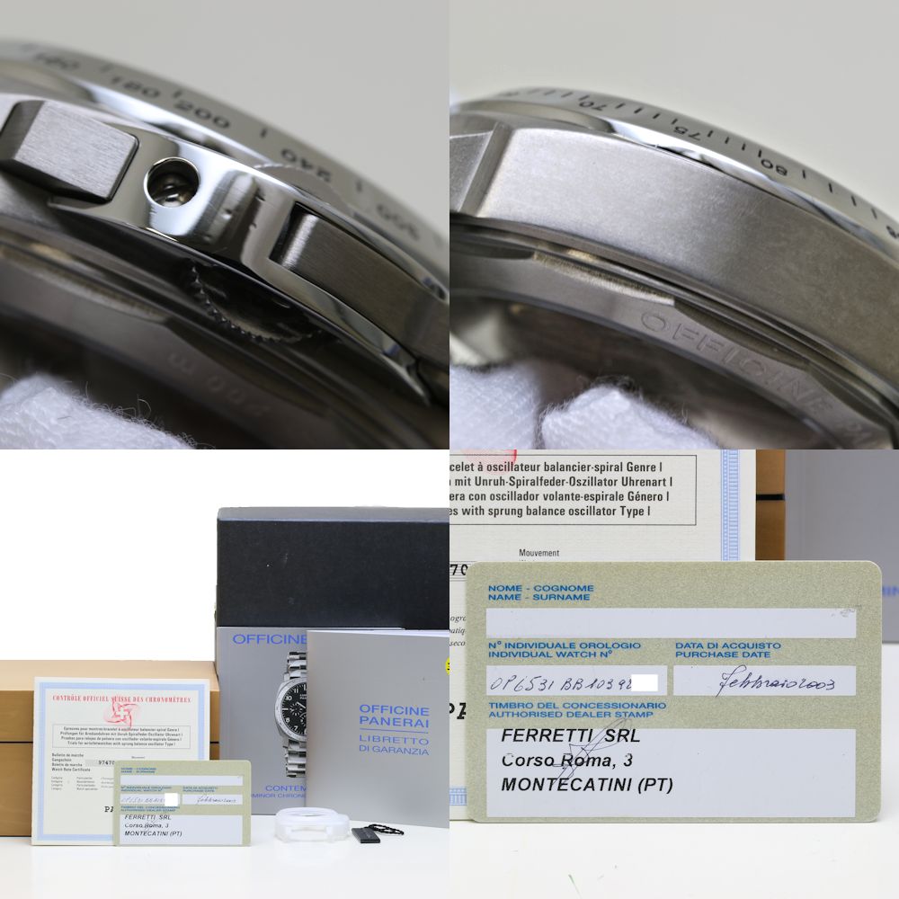 ルミノール クロノグラフ PAM00072 エルプリメロ ステンレススチールxチタン メンズ /39648【中古】【腕時計】