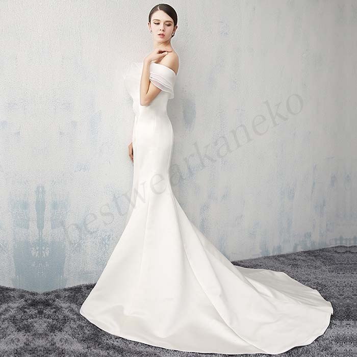 ウェディングドレス マーメイドドレス 白 ロングドレス 花嫁ドレス トレーン パーティードレス オフショルダー 大人気 高級 二次会 ブライダルドレス ウェディングドレス マーメイドドレス 白 ロングドレス 花嫁ドレス トレーン パーティードレス オフショルダー 大人気 高級 二次会 ブライダルドレス
