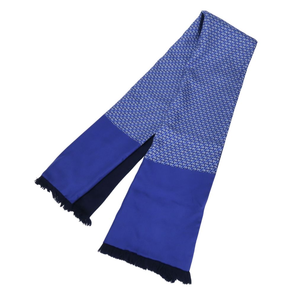 中古 マフラー シルク アンゴラ ブルー ネイビー アパレル ストール おしゃれ レディース 女性