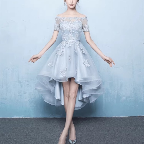 レディース ショートフロントとロングバックのワンショルダードレス ワンピース イブニングドレス パーティードレス ブライズメイド(花嫁介添人)ドレス スリムドレス イブニングドレス ダンスウェア 半袖 レディース ショートフロントとロングバックのワンショルダードレス ワンピース イブニングドレス パーティードレス ブライズメイド(花嫁介添人)ドレス スリムドレス イブニングドレス ダンスウェア 半袖