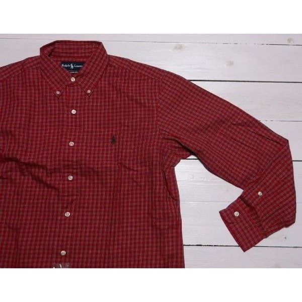 長袖 ワンポイント ボタンダウンシャツ チェック チェリーピンク PR2-767 長袖 ワンポイント ボタンダウンシャツ チェック チェリーピンク PR2-767