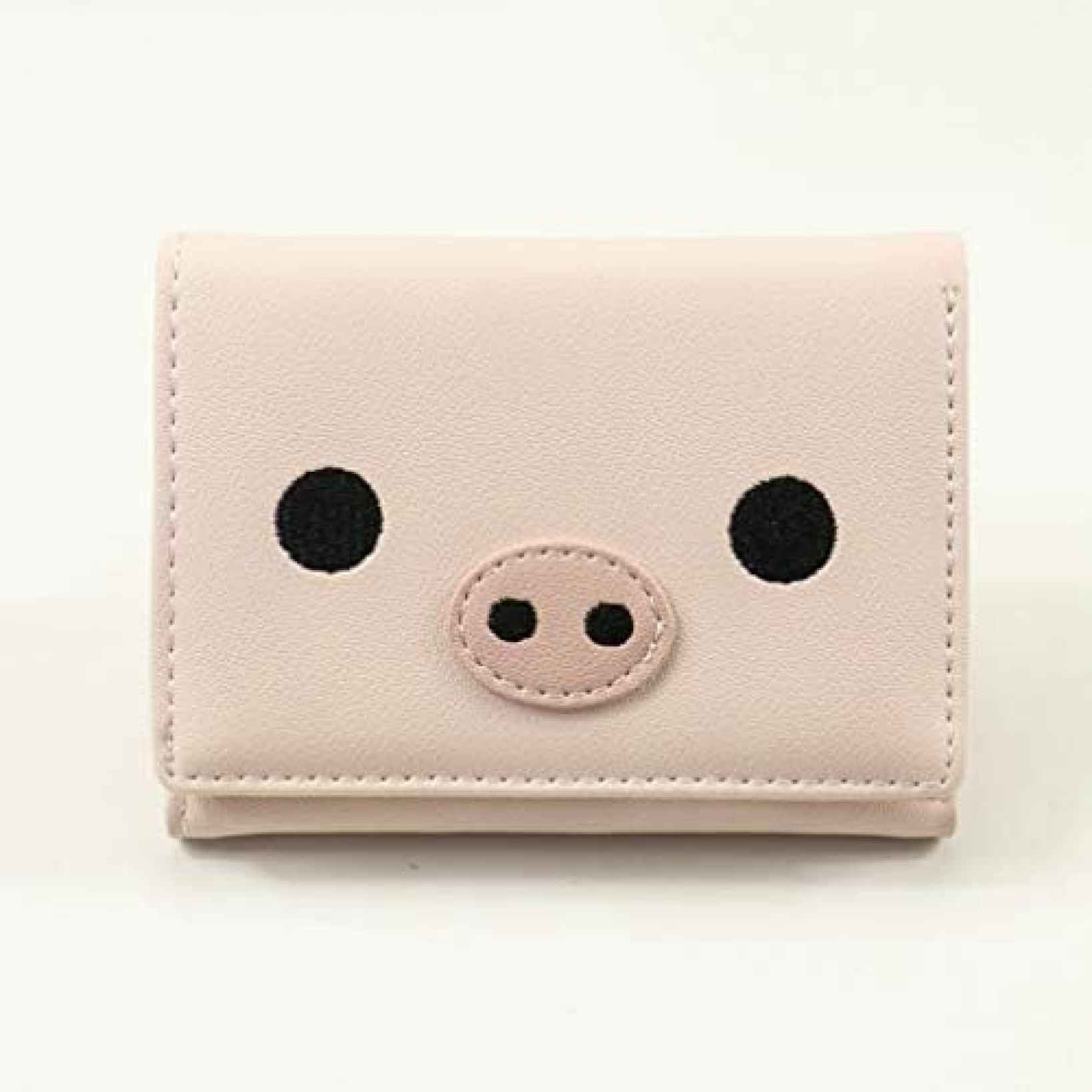 【20%OFFクーポン】財布 レディース ミニ 豚 三つ折り お札/カード入れ 手のひらサイズ かわいい おしゃれ 多機能 大容量 極小財布 金運アップ 軽量 コンパクト ウォレット 開運財布 短財布