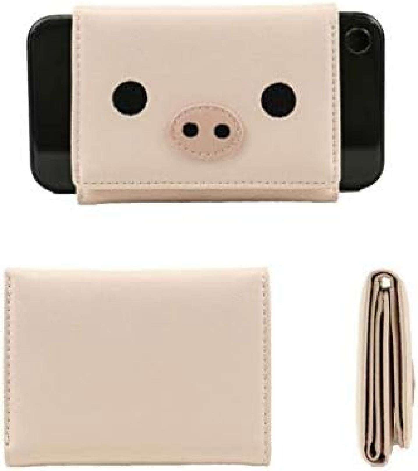 【20%OFFクーポン】財布 レディース ミニ 豚 三つ折り お札/カード入れ 手のひらサイズ かわいい おしゃれ 多機能 大容量 極小財布 金運アップ 軽量 コンパクト ウォレット 開運財布 短財布