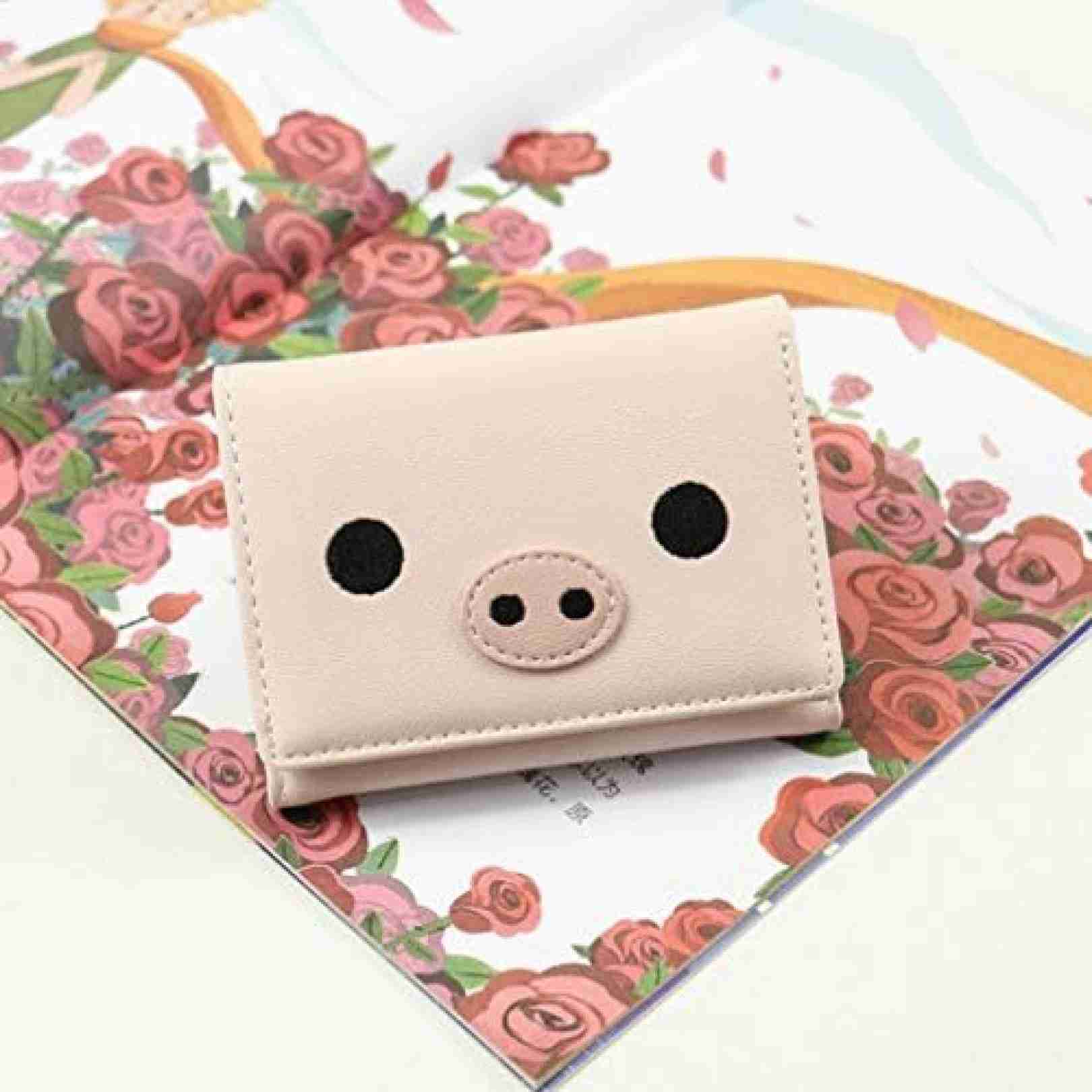 【20%OFFクーポン】財布 レディース ミニ 豚 三つ折り お札/カード入れ 手のひらサイズ かわいい おしゃれ 多機能 大容量 極小財布 金運アップ 軽量 コンパクト ウォレット 開運財布 短財布