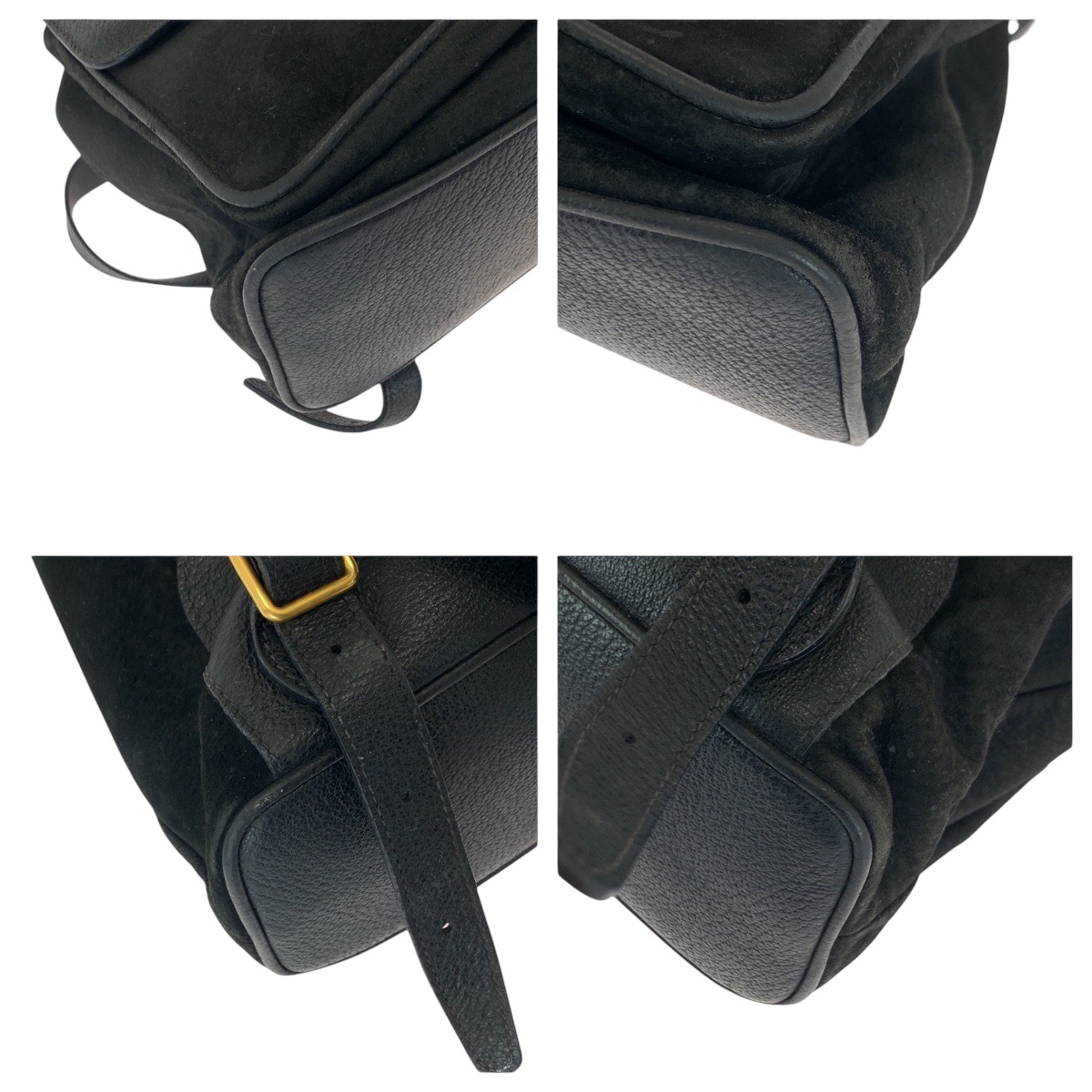 バンブー ブラック 黒 ブラウン ゴールド金具 スウェード/レザー 003 2058 0016 リュックサック バックパック レディース 502043