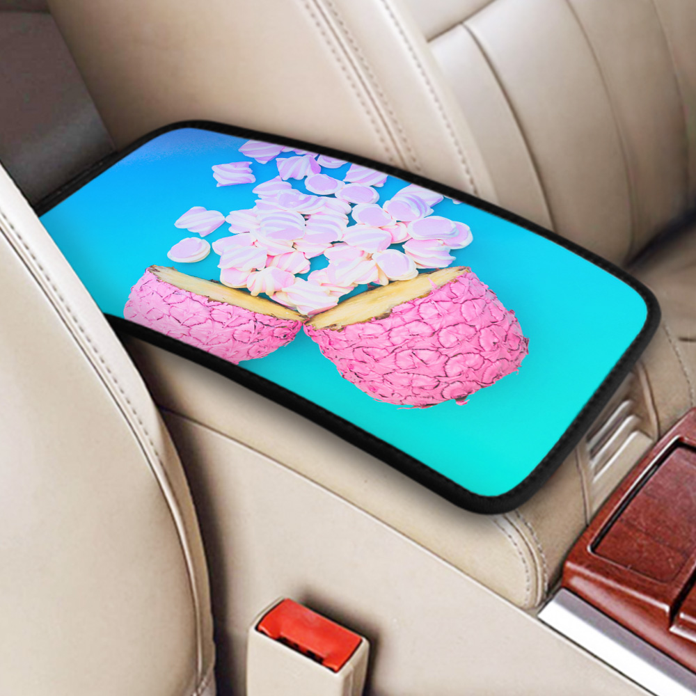 車の手すりボックスクッション ツーペイント-ピンク-カラー-ハーフ-パイナップル-ブルー ほこりや傷から耐久性と通気性 車の手すりボックスクッション ツーペイント-ピンク-カラー-ハーフ-パイナップル-ブルー ほこりや傷から耐久性と通気性