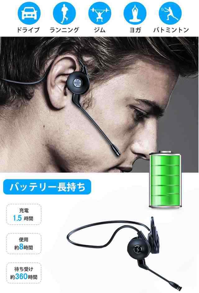 ワイヤレスイヤホン bluetooth骨伝導イヤホン 片耳イヤホン ワイヤ レスヘッドホン テレワーク在宅ワークに最適 最強ノイズキャンセリングマイク運転中の通話でもきちんと相手に届きます29_9