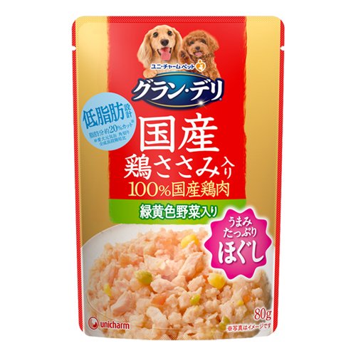 国産鶏ささみ入り　パウチ　ほぐし　成犬用　緑黄色野菜入り　８０ｇX６０袋　犬　ドッグフード　お一人様６点限り　ＣＲＣ45―08―50―10―20