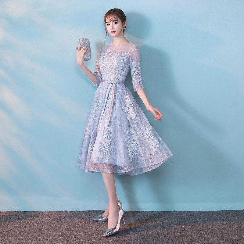 パーティードレス 結婚式ドレス 袖あり ウエディングドレス レース 大きいサイズ 大人 可愛い 上品 お呼ばれ 食事会 二次会 披露宴 卒業式 成人式