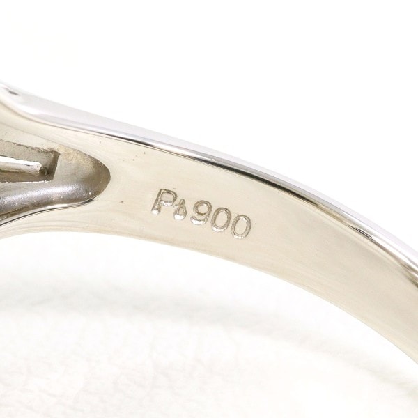 PT900 プラチナ リング 指輪 15号 パール(真珠) 約10mm ダイヤ ジュエリー 中古