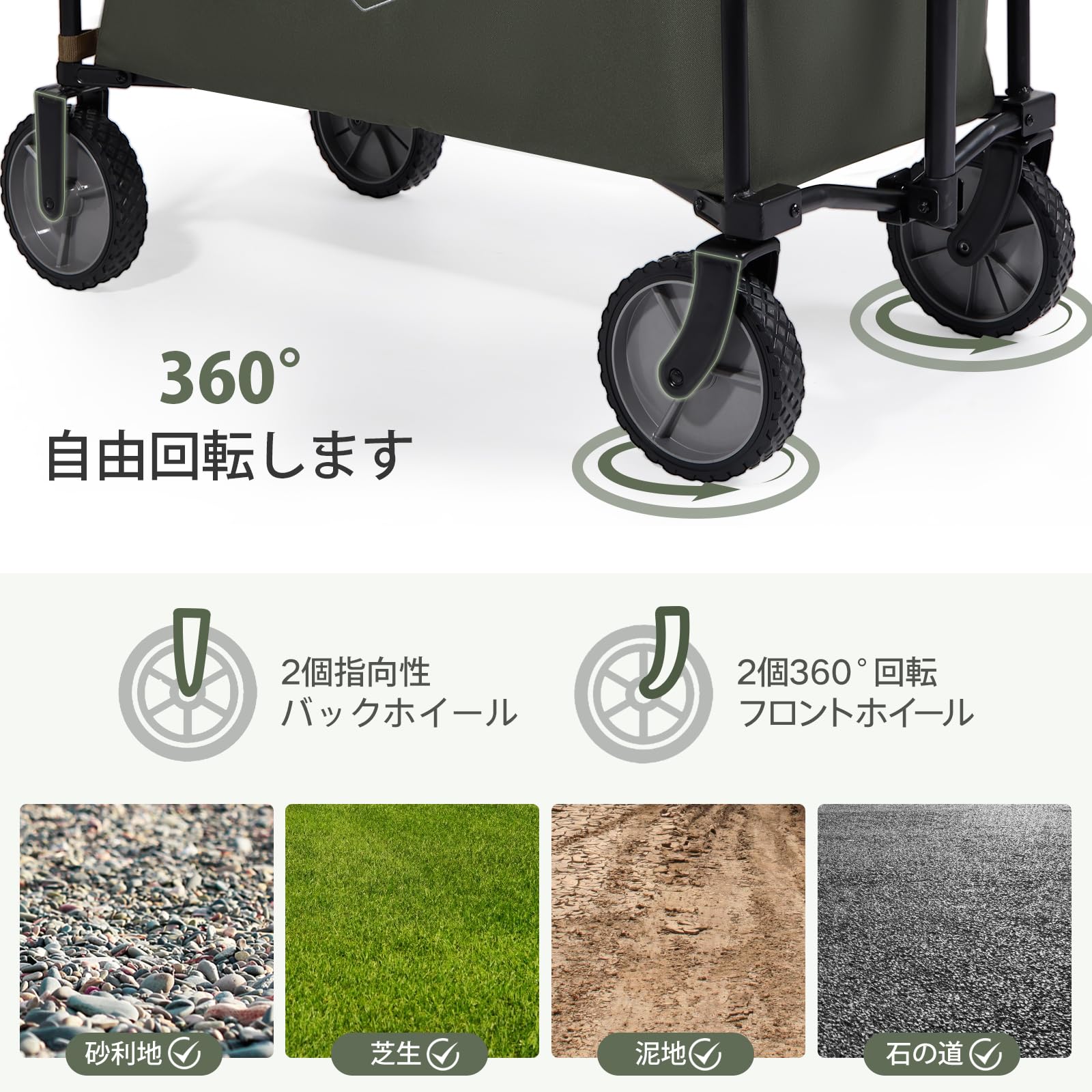 TIMBER RIDGE キャリーカート キャリーワゴン アウトドアワゴン 折りたたみ 大容量 147L 軽量 収束式 全地形対応 自立収納 耐荷重100kg アウトドアキャリー BBQ 釣り キャン
