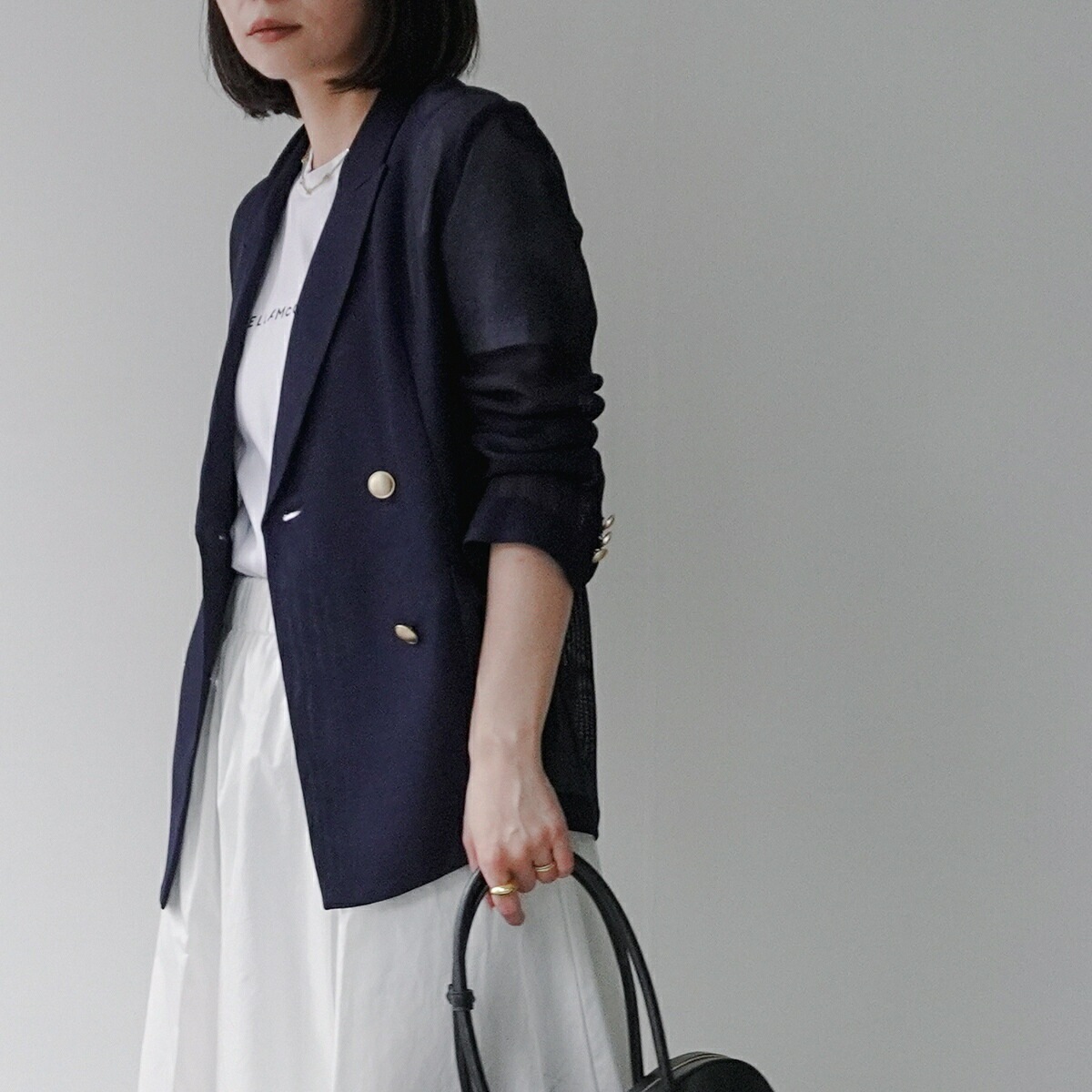 Dignite Collier ディニテコリエ ジャケット 80254200 レディース メッシュ ダブル テーラード 金ボタン カラー4色 【mega】