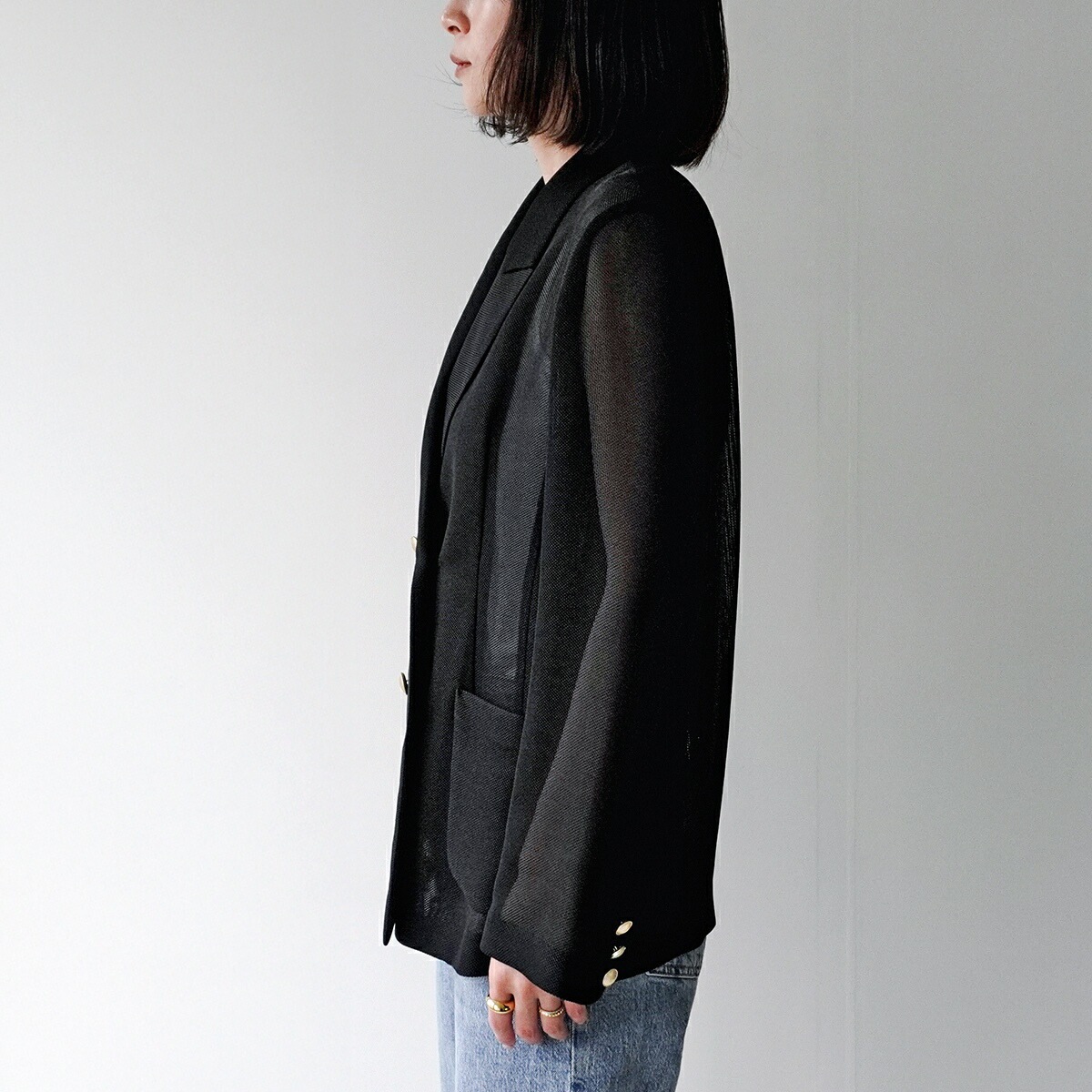 Dignite Collier ディニテコリエ ジャケット 80254200 レディース メッシュ ダブル テーラード 金ボタン カラー4色 【mega】