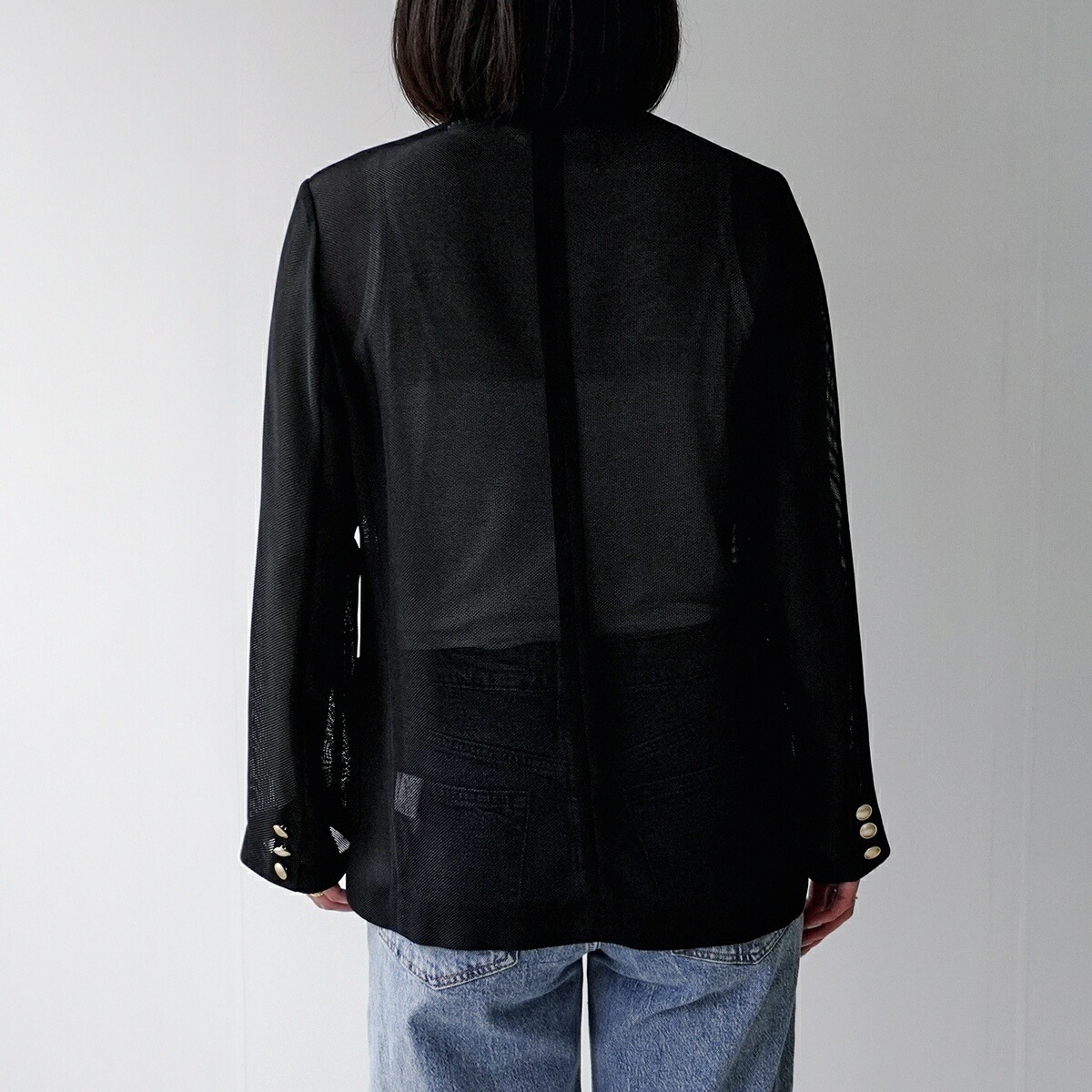 Dignite Collier ディニテコリエ ジャケット 80254200 レディース メッシュ ダブル テーラード 金ボタン カラー4色 【mega】