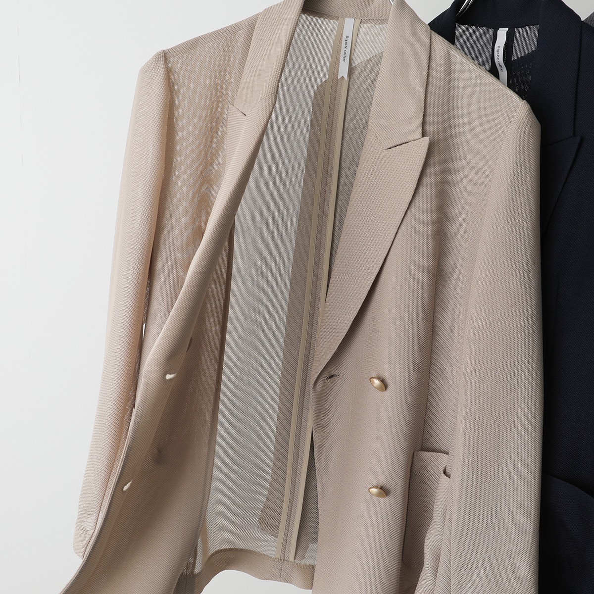 Dignite Collier ディニテコリエ ジャケット 80254200 レディース メッシュ ダブル テーラード 金ボタン カラー4色 【mega】