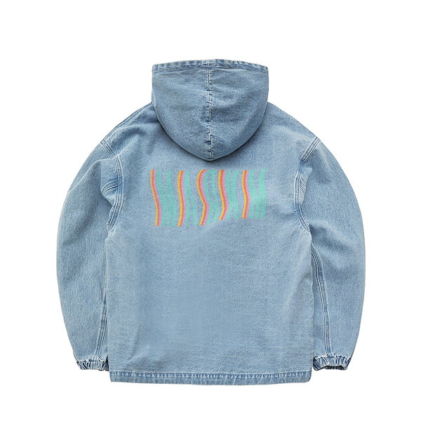 KPOP JK x MARKM Wave Logo Denim Jackets 100% Cotton In The
