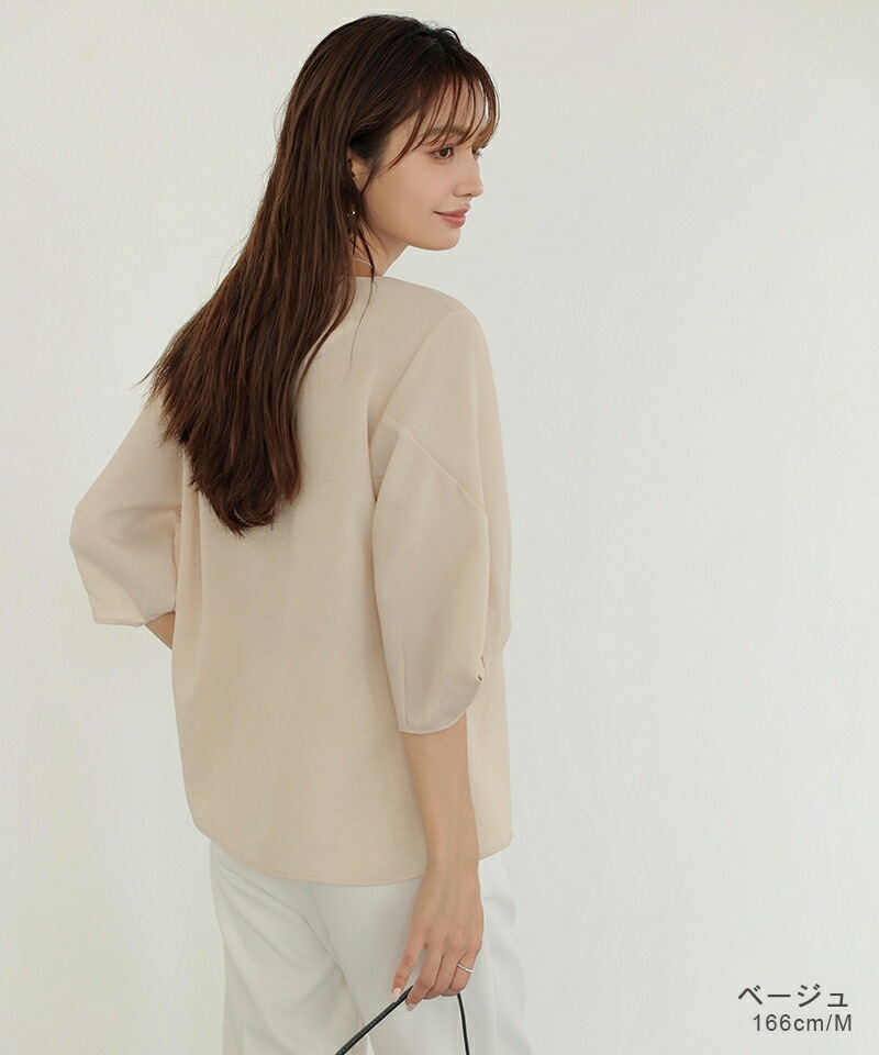 【OUTLET！クーポンで2,192円】 ブラウス ボリューム袖 レディース 半袖 シフォン トップス ボリュームスリーブ バルーン袖 オフィスカジュアル オフィス カジュアル きれいめ 涼しい 薄手