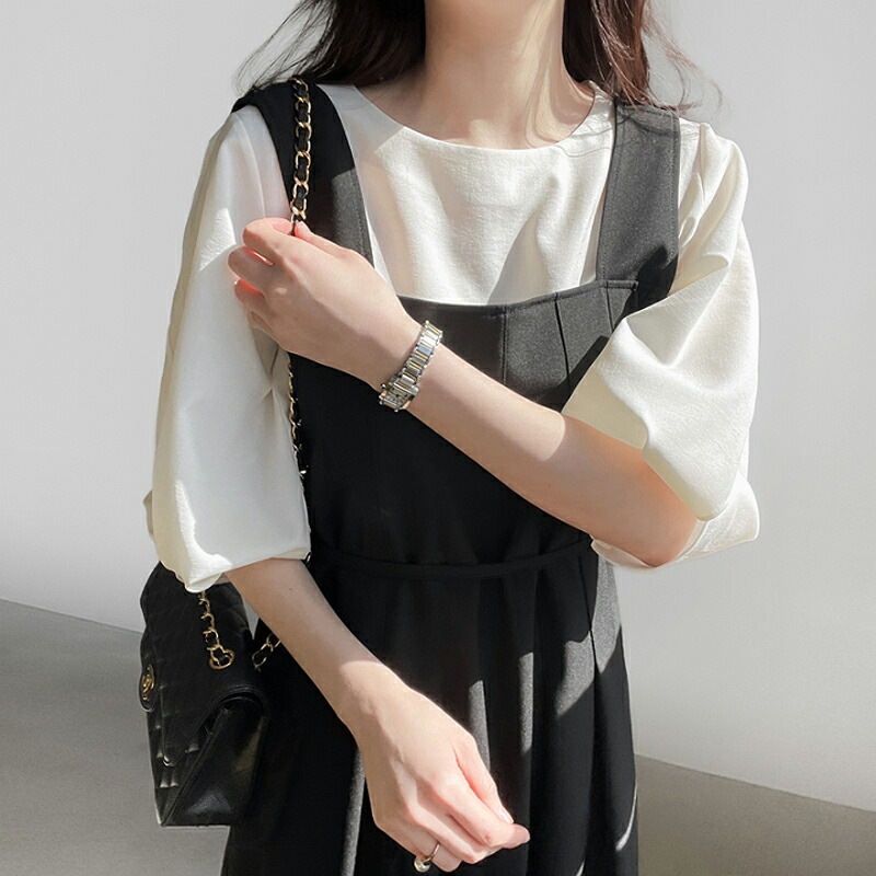 【OUTLET！クーポンで2,192円】 ブラウス ボリューム袖 レディース 半袖 シフォン トップス ボリュームスリーブ バルーン袖 オフィスカジュアル オフィス カジュアル きれいめ 涼しい 薄手