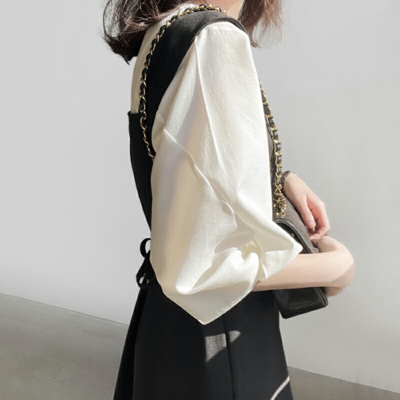 【OUTLET！クーポンで2,192円】 ブラウス ボリューム袖 レディース 半袖 シフォン トップス ボリュームスリーブ バルーン袖 オフィスカジュアル オフィス カジュアル きれいめ 涼しい 薄手