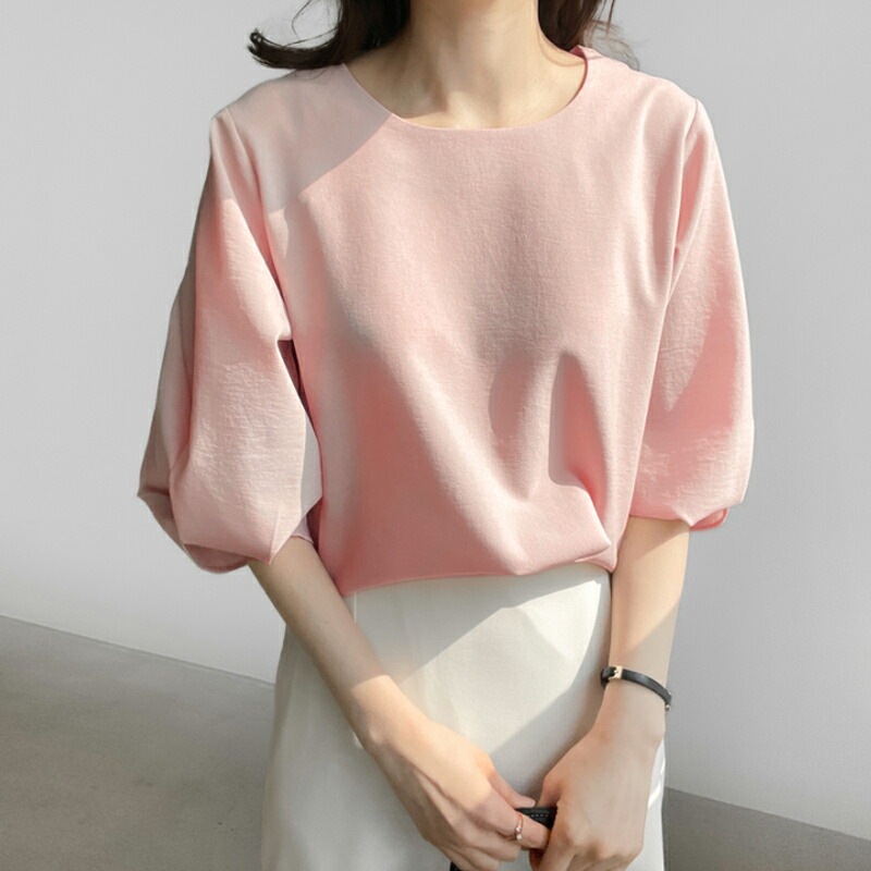 【OUTLET！クーポンで2,192円】 ブラウス ボリューム袖 レディース 半袖 シフォン トップス ボリュームスリーブ バルーン袖 オフィスカジュアル オフィス カジュアル きれいめ 涼しい 薄手