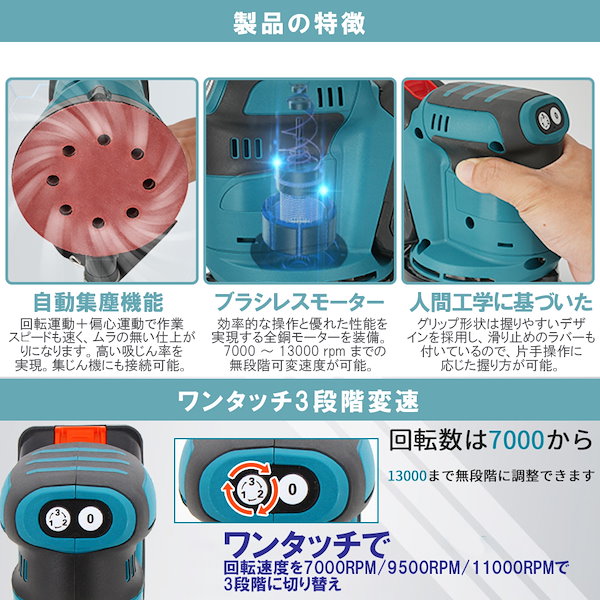 Qoo10] ダブルアクションサンダー マキタ互換品