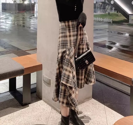 レディース スカート ミモレ ロング ミドル丈 左右非対称 イレギュラー 不規則 タイト スリム 細身 Aライン フィッシュテール フェミニン フリル ハイウエスト 切り替えデザイン かわいい