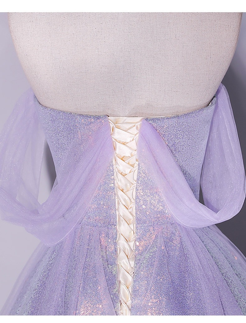 （1～3日で出荷）ブライズメイド ドレス パープル レディース マキシ丈 ロング丈 ゲストドレス コンサート 演出 二次会 発表会 ブライダル Aライン パーティー誕生日結婚式 韓国風 ワンピース ダ