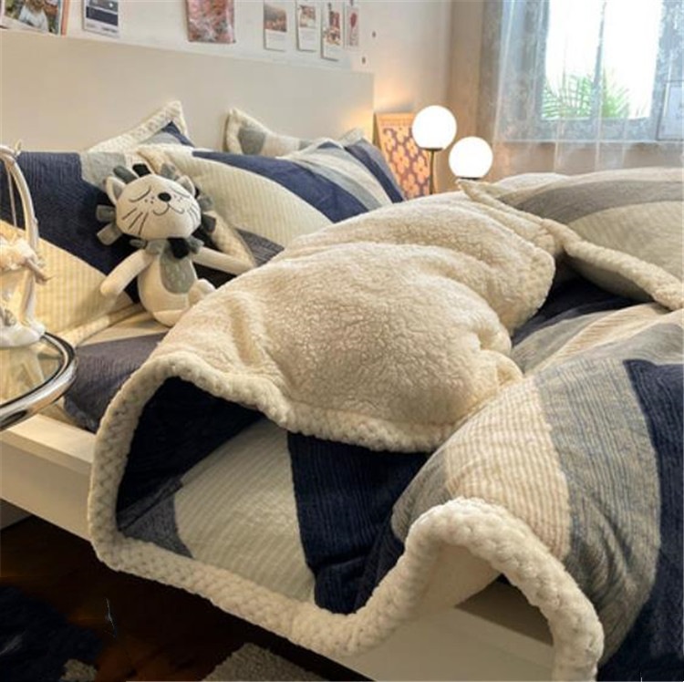 韓国ファッション 大人気 カジュアル 厚手 子羊の毛 柔らかい 肌にやさしい キルトカバー 寝具 韓国ファッション 大人気 カジュアル 厚手 子羊の毛 柔らかい 肌にやさしい キルトカバー 寝具