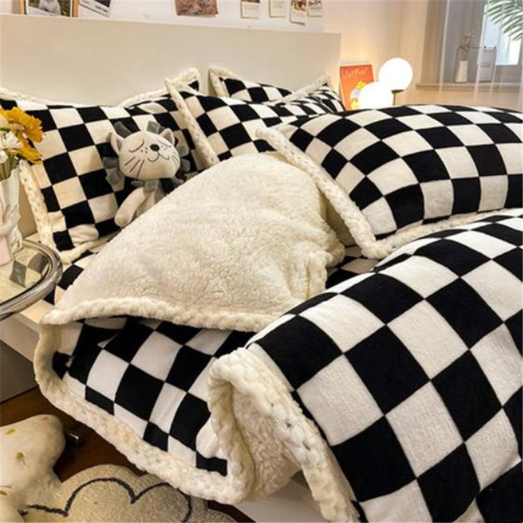 韓国ファッション 大人気 カジュアル 厚手 子羊の毛 柔らかい 肌にやさしい キルトカバー 寝具 韓国ファッション 大人気 カジュアル 厚手 子羊の毛 柔らかい 肌にやさしい キルトカバー 寝具