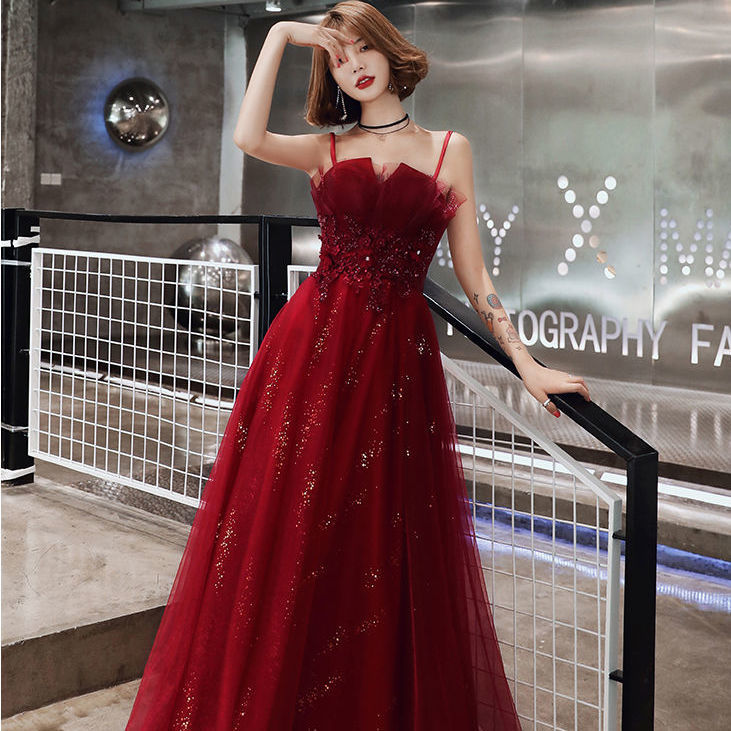 乾杯花嫁 2025 結婚婚約お返しバーガンディ宴会ドレスレディースロングスタイル日常着用可能 乾杯花嫁 2025 結婚婚約お返しバーガンディ宴会ドレスレディースロングスタイル日常着用可能