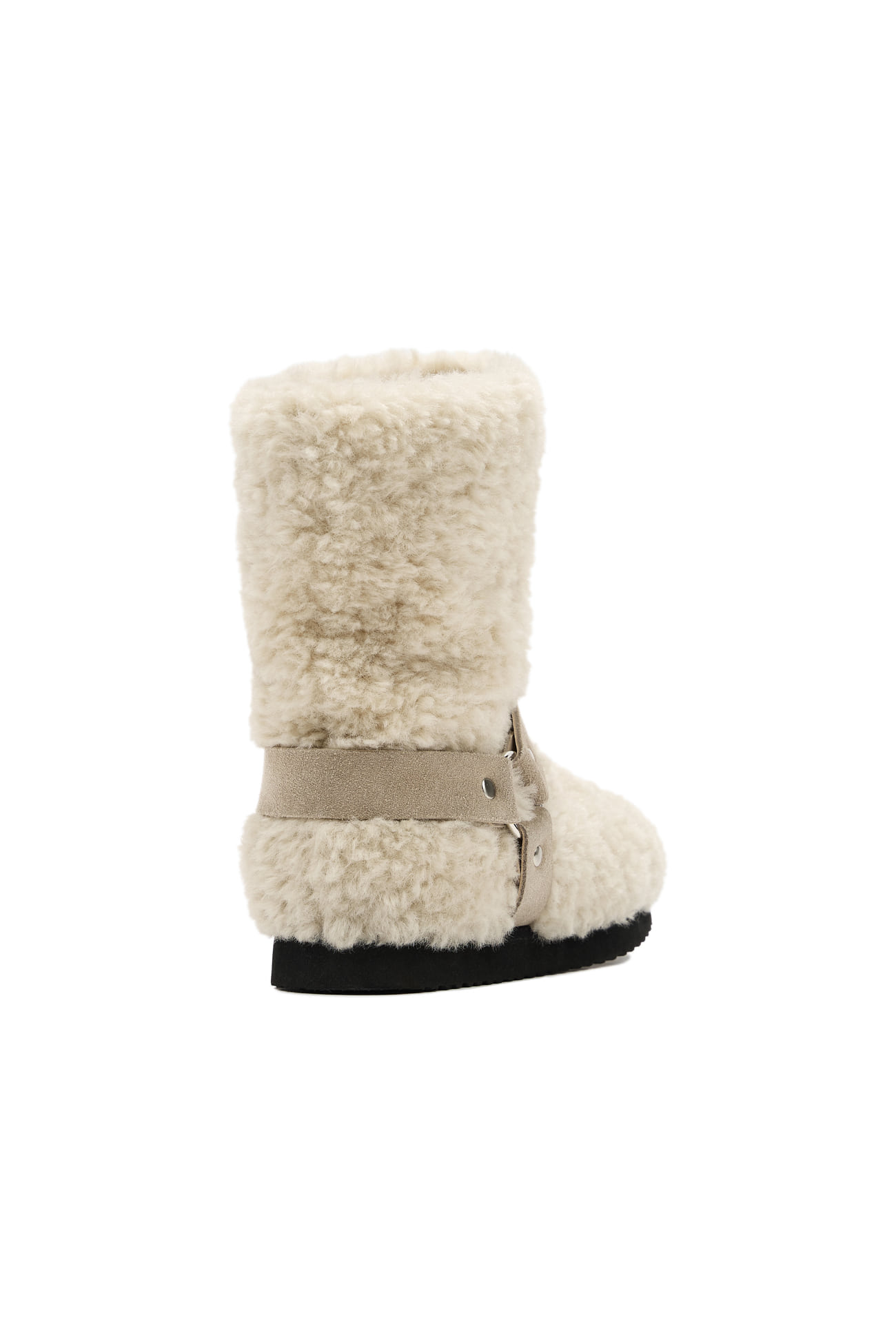ショートブーツ・ブーティ DEINET POM POM FUR BOOTS IN BEIGE DEINET POM POM FUR BOOTS IN BEIGE