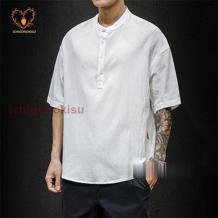 無地Tシャツ メンズ Tシャツ 半袖 リネン 綿麻Tシャツ 中華 カジュアル トップス 夏 お兄系 無地Tシャツ メンズ Tシャツ 半袖 リネン 綿麻Tシャツ 中華 カジュアル トップス 夏 お兄系