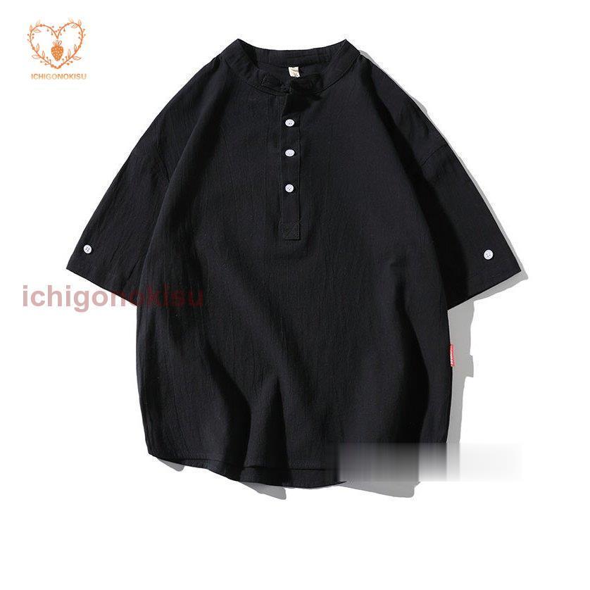 無地Tシャツ メンズ Tシャツ 半袖 リネン 綿麻Tシャツ 中華 カジュアル トップス 夏 お兄系 無地Tシャツ メンズ Tシャツ 半袖 リネン 綿麻Tシャツ 中華 カジュアル トップス 夏 お兄系