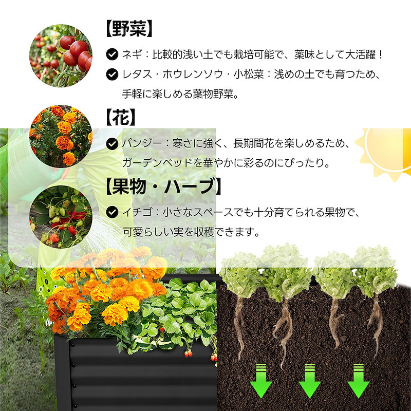 【国内即日発送】レイズドベッド ガーデンベッド L100×W100×H45cm 腐らない 庭 野菜 プランター 果物栽培用 ガーデンフレーム おしゃれ 組立簡単 ガーデンボックス 屋外 家庭菜園 DI